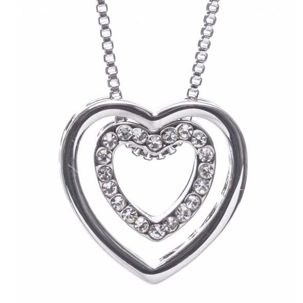 Silver Heart Intertwined Pendant