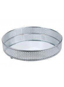 Metal Tray with Mirror Base