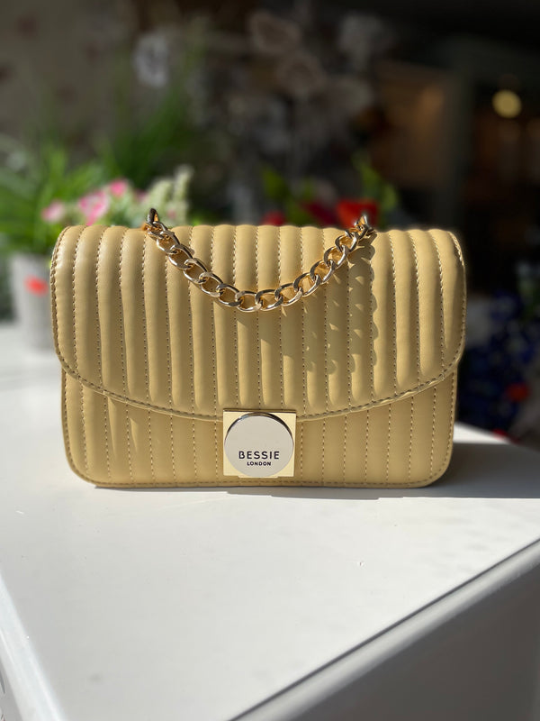 Bessie Yellow Crossbody Bag with Gold Strap