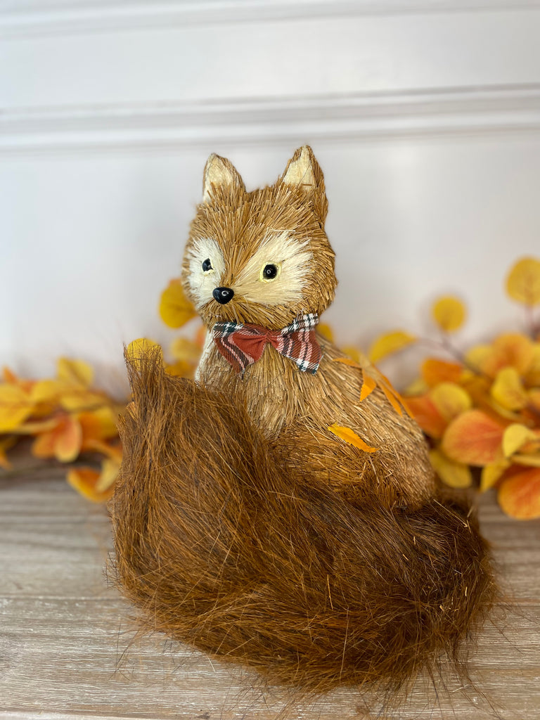 Sitting Fox with Dickie Bow 29cm