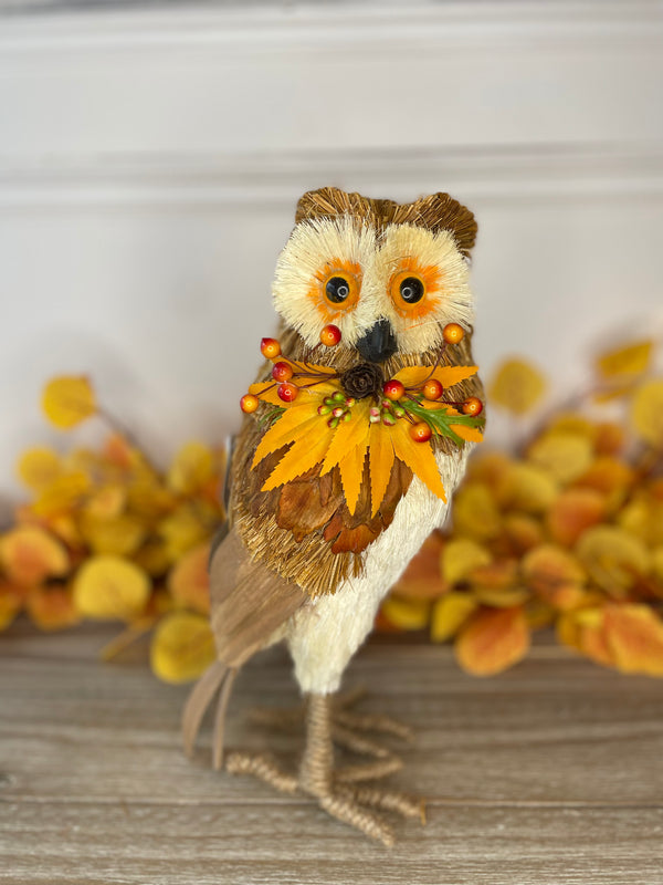 Barn Owl with Floral Bow 28cm