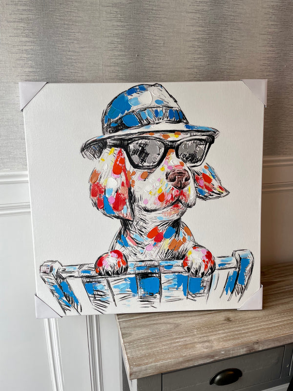 The Grange Collection Dog in Sunglasses Canvas