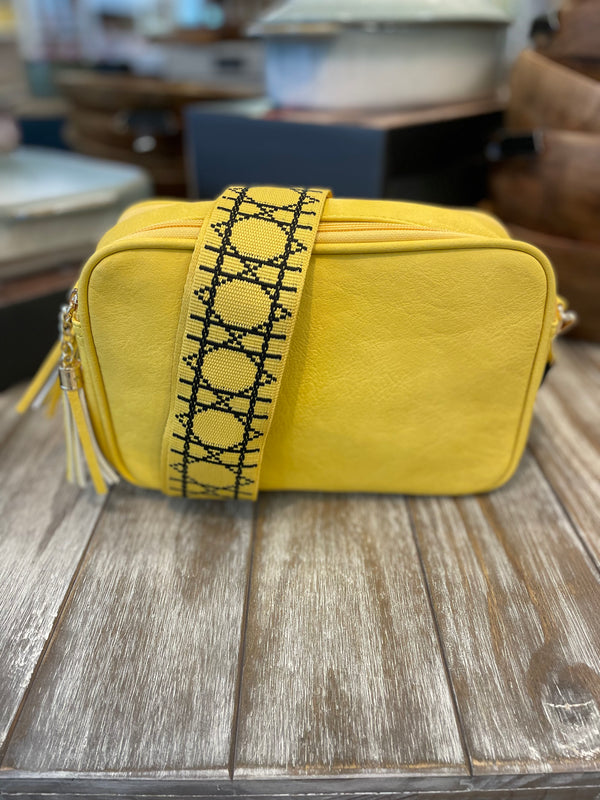 Yellow Crossbody Bag with Wide Strap