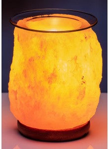 Himalayan Salt Lamp Aroma with Wooden Base and Glass Plate