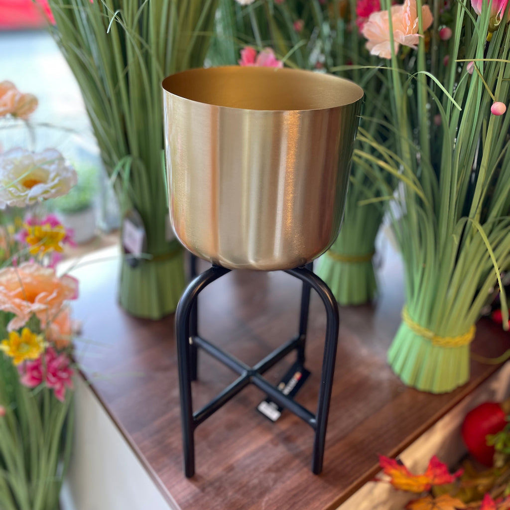 Gold Planter with Stand
