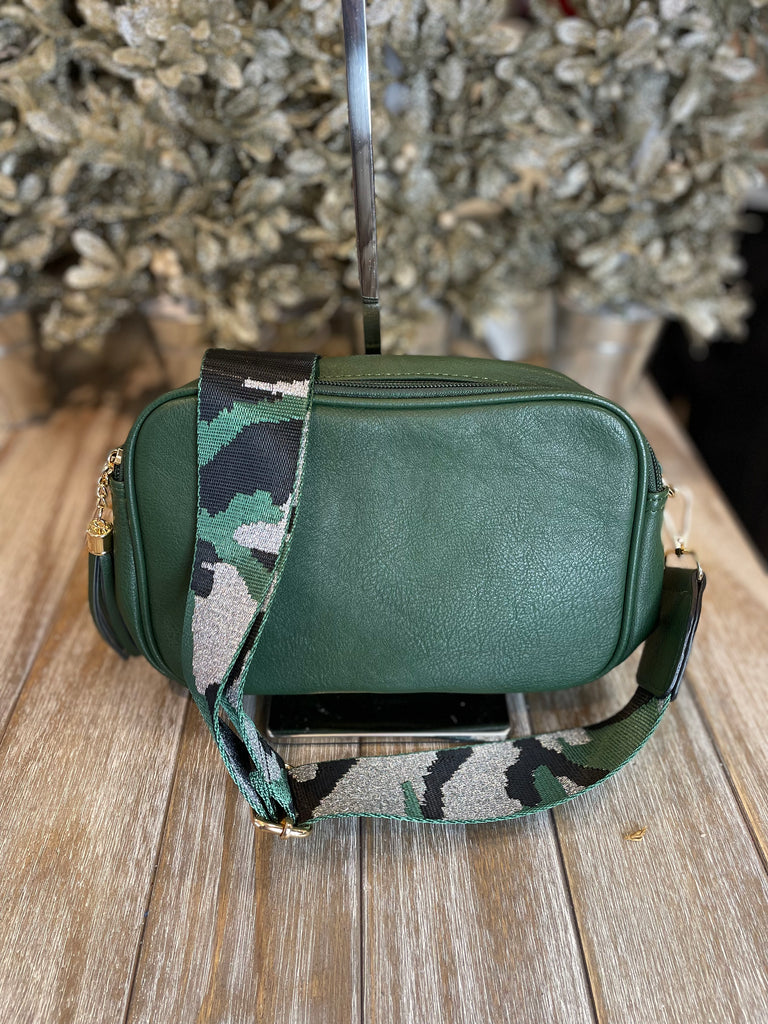 Crossbody Green Bag with Wide Strap