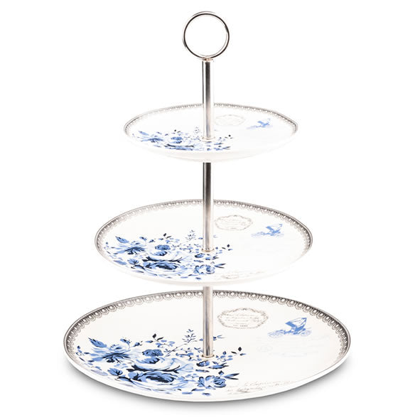 Rose Blue 3 Tier Cake Stand