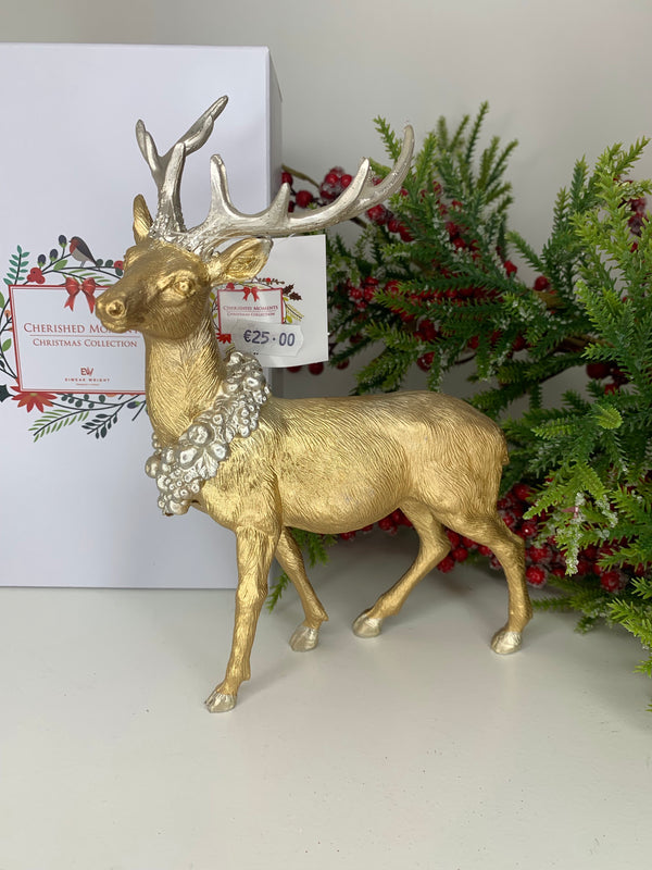 23cm Gold Reindeer Facing Left