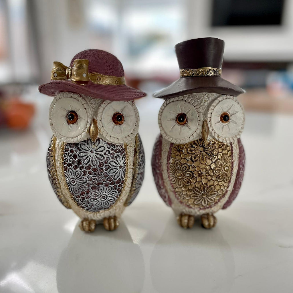 Decorative Mr and Mrs Owls 12.5cm
