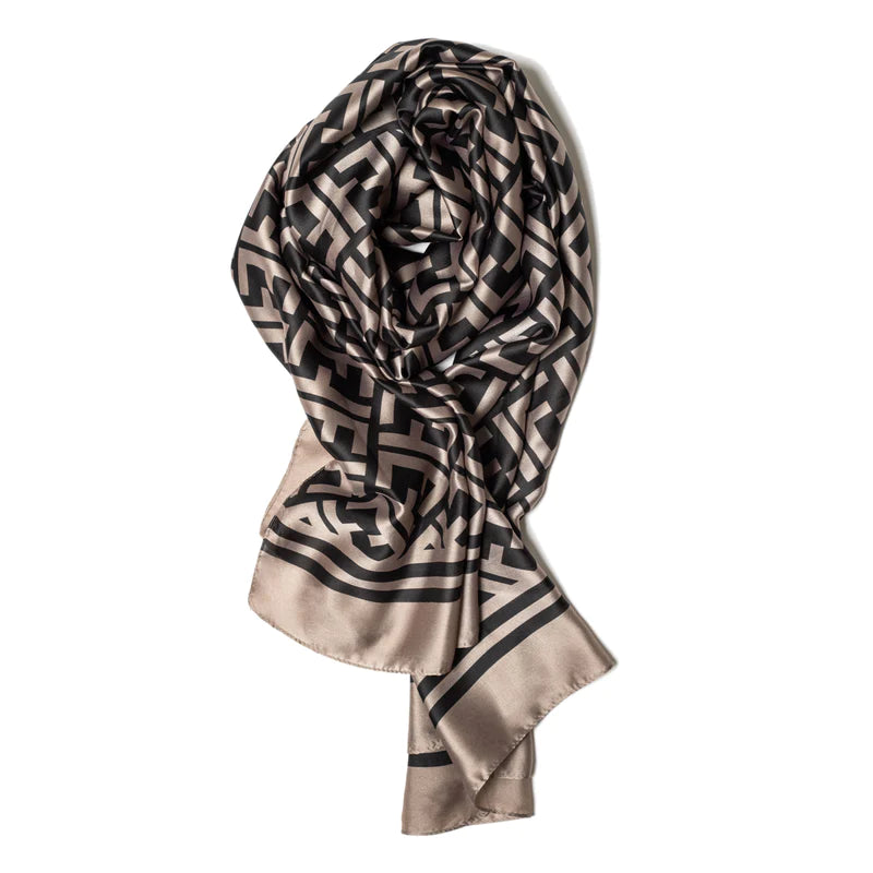 Galway Crystal Polyester Taupe and Black