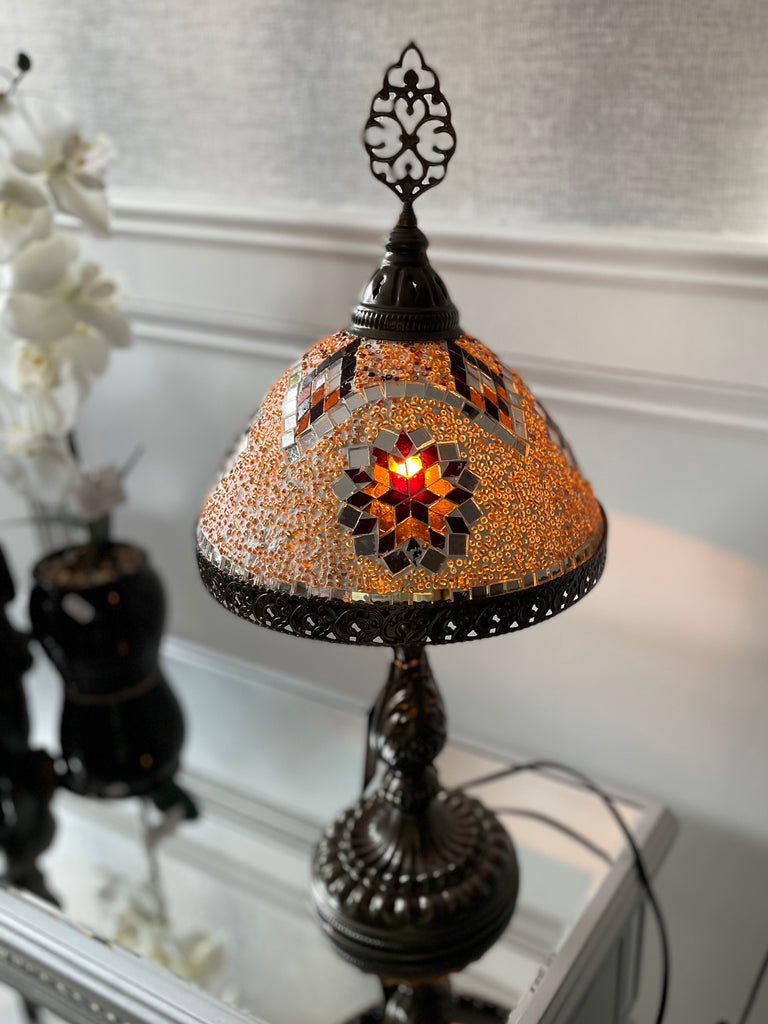 Marrakesh Lamp with Red and Orange Mosaic