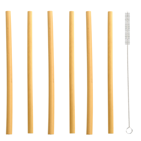 Bamboo Straw Set of 6 with Cleaner
