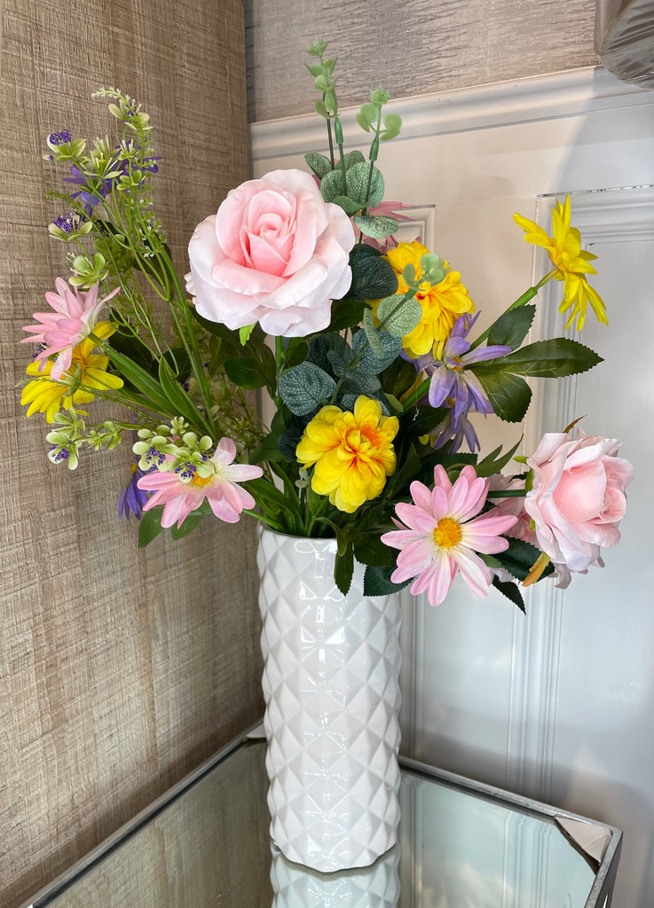 Sunflower & Rose Bouquet in Vase 60cm