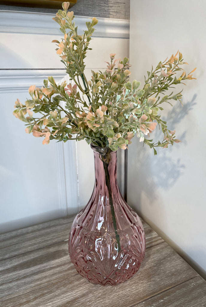 Soft Pink Flower & Clover In Pink Vase