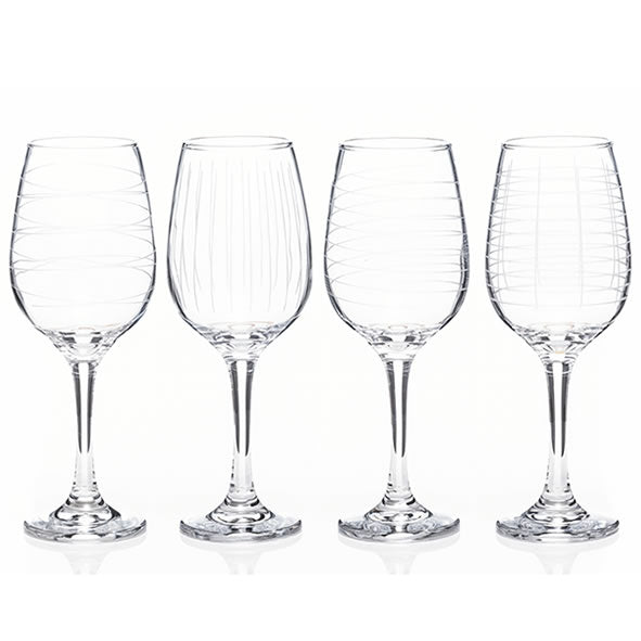 Clear Cut Wine Glasses Set of 4