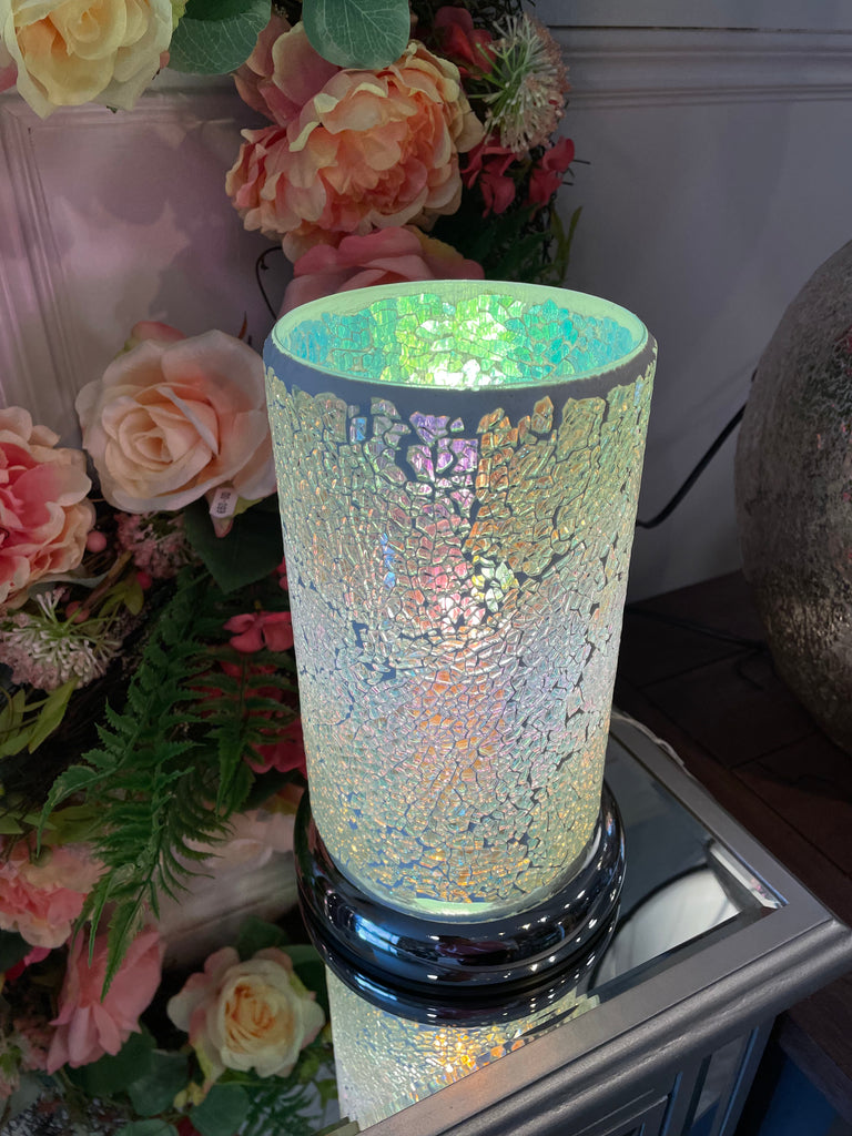 Pearl Crackle Touch Lamp 24cm