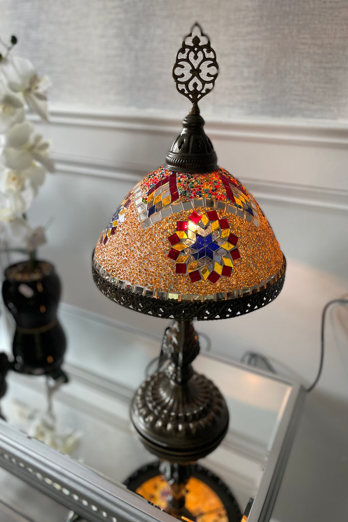 Marrakesh Lamp with Blue, Yellow and Red Mosaic