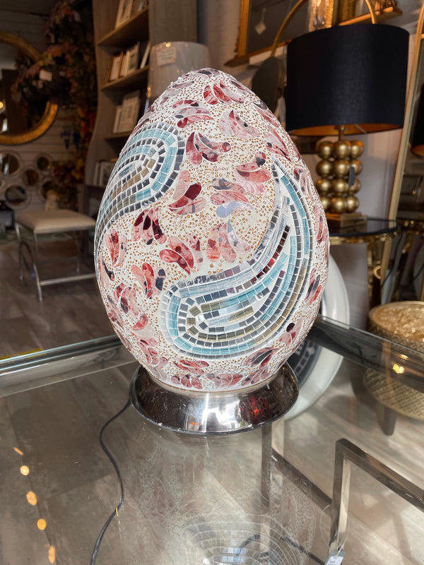 The Grange Collection Pink Mosaic Egg Lamp