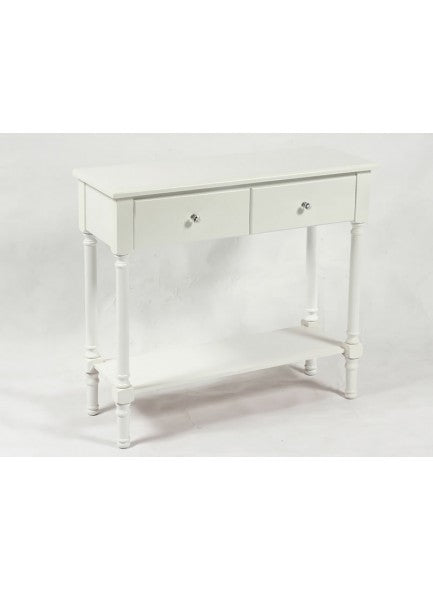 2 Drawer Wooden Console White